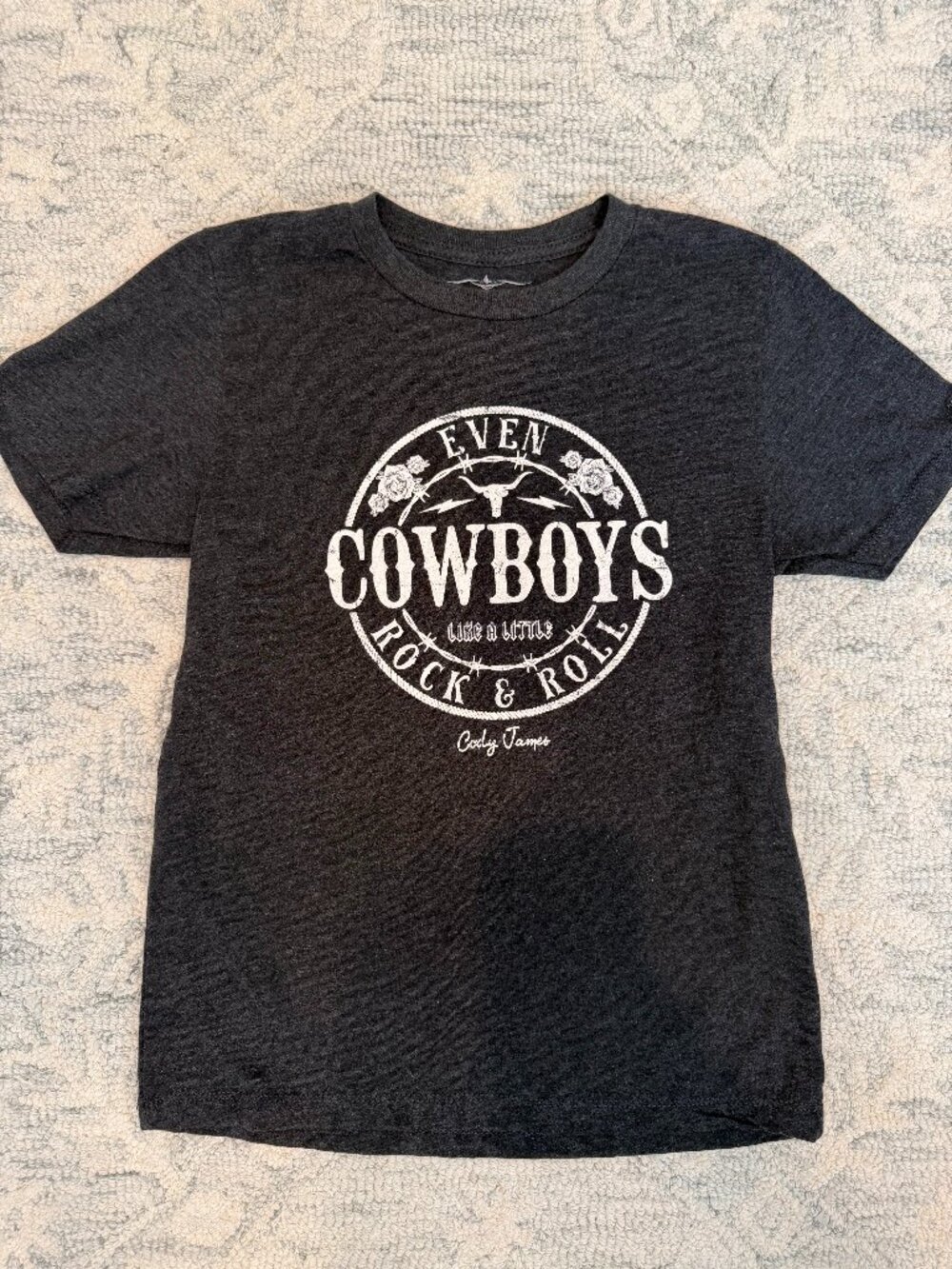 Cody James Boys "Even Cowboys Like a Little Rock & Roll" Graphic Tee| Heather Gr